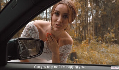 Русская невеста сбежала со свадьбы и тут же трахнулась с незнакомцем