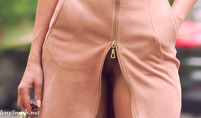 Plug me in. Jeny Smith twerking naked outdoor with a toy