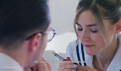 ULTRAFILMS Hot pornstar Eva Elfie getting fucked by her teacher during test