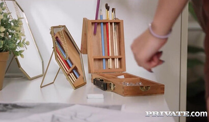 Private com - Luscious Blonde Iris Kiss Kiss Milks 4 Cocks!