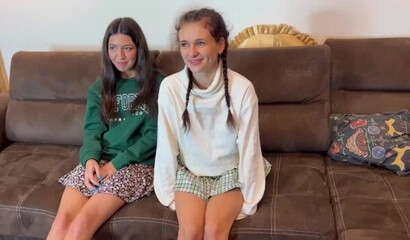 modest girls in the entrance were very cold and agreed to have sex with unfamiliar guys