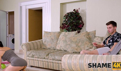 SHAME4K. Slender mature dragged into unplanned affair with friends son