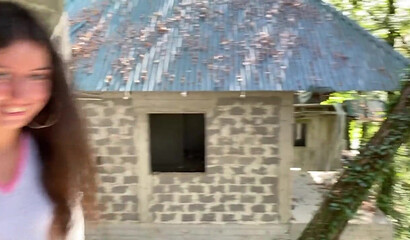 Four guys picked up a girl on the street and fucked her in an abandoned house. Part 1